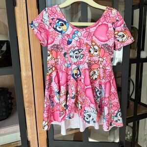 Bluey twirl dress hearts print bingo short sleeve stretchy jersey bingo toddler